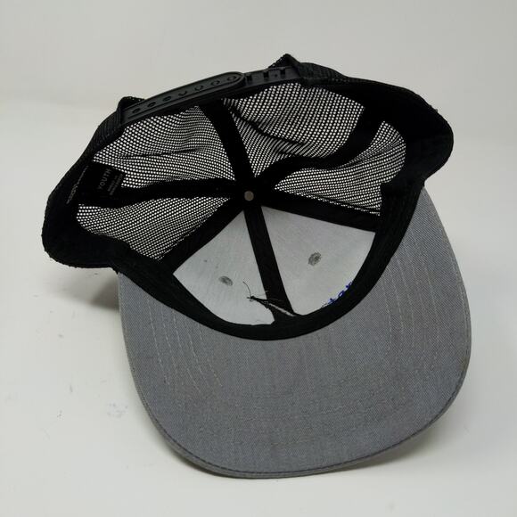 Port Authority Youth Boys Embroidered L Snapback Mesh Back Hat Gray Black - Picture 9 of 12